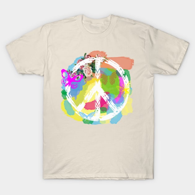 Retro Peace Sign T-Shirt by thelimetree